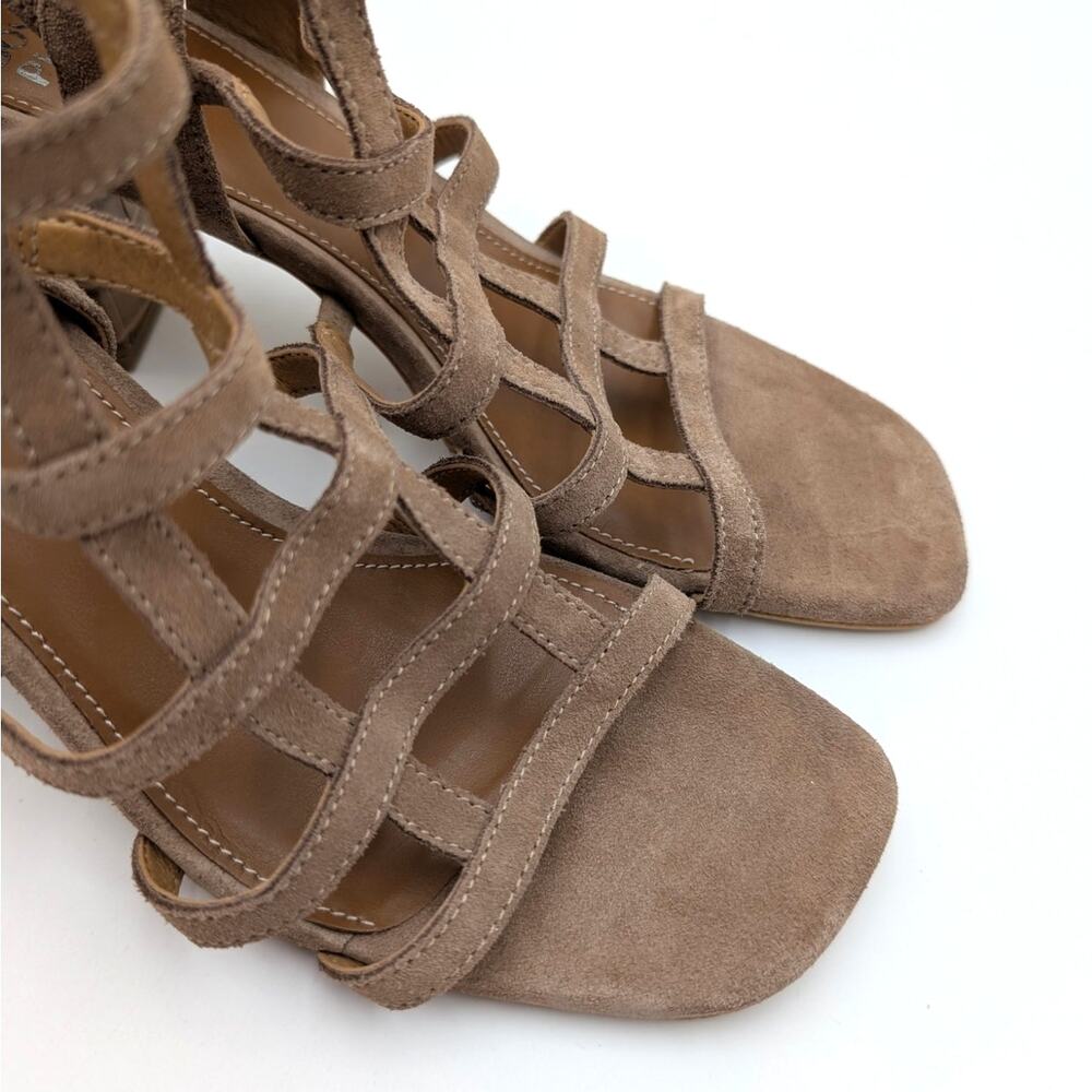 Donald Pliner Poeme Block Heel Sandal Women's Tobacco Brown Size US9.5M EU40 - Picture 9 of 10